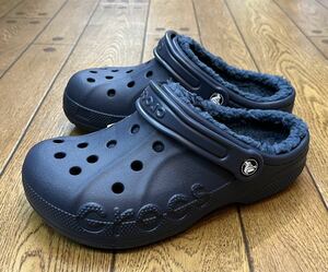 【新品】27cm ボア付き クロックス バヤ ラインド クロッグ ネイビー crocs