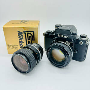 Nikon F2 ニコン ブラックボディ シャッター音〇 レンズ ZOOM-NIKKOR 35-70㎜ f/3.3-4.5 NIKKOR 50㎜ 1:1.2 ニッコール 中古 1円出品 6679