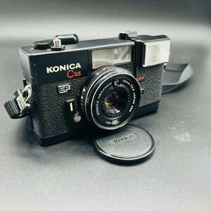 KONICA C35 EF KONICA HEXANON 38㎜ F2.8 JAPAN 46 フィルムカメラ カメラ コンパクト 黒ボディ ブラックボディ 光学機器 趣味 行楽 6940