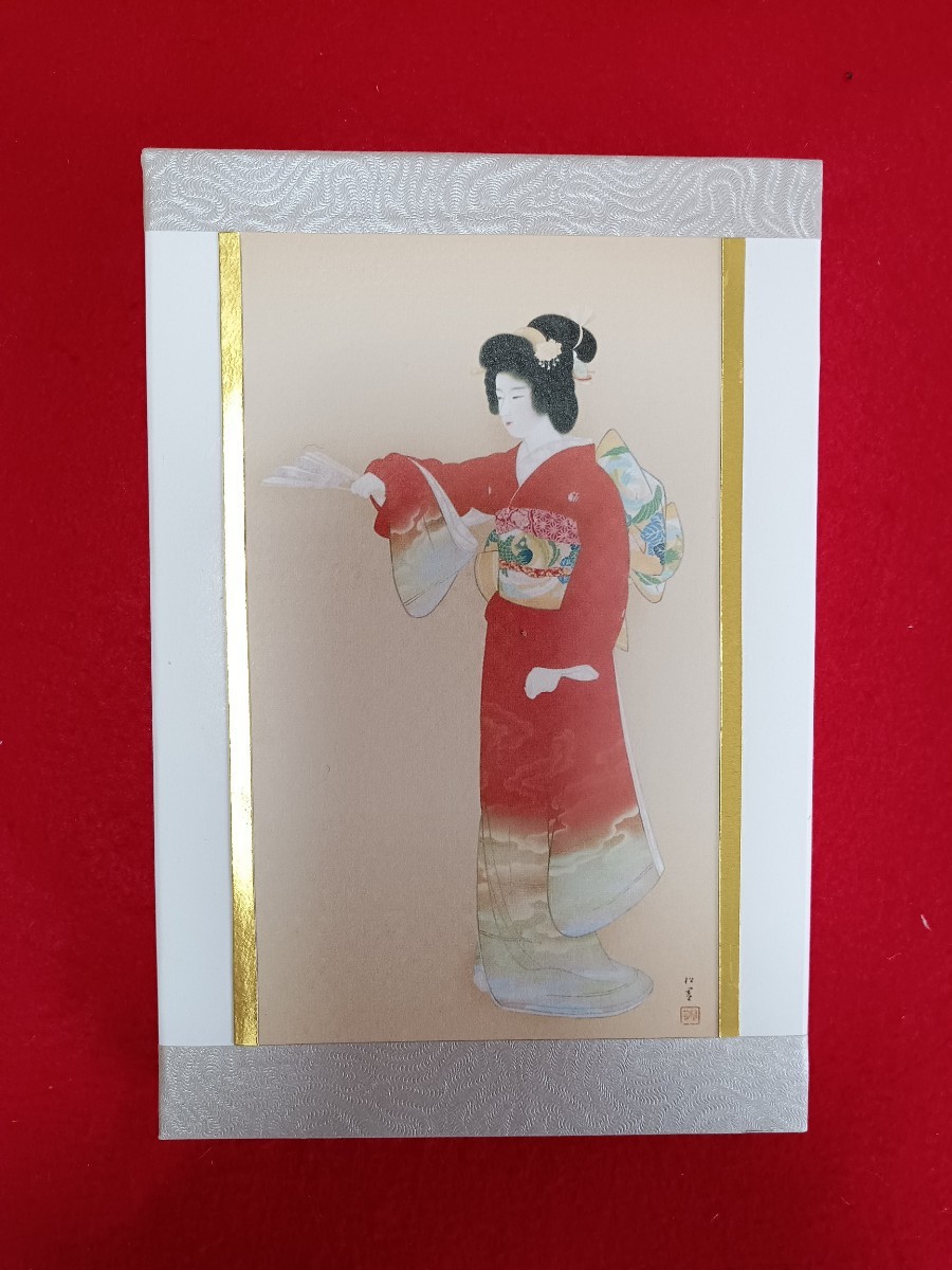 美人画 上村松園 ｢序の舞｣ 日本画 12.5×19×厚み2.3センチ インテリア飾り, 美術品, 絵画, その他