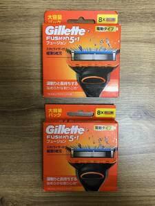 【未使用】Gillette FUSION ジレット フュージョン 5＋1 電動タイプ 替刃 8コ 大容量パック ×２点