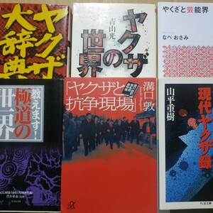 ヤクザ6冊 ヤクザ大辞典 ヤクザの世界 現代ヤクザ録/山西茂樹 ヤクザと抗争現場/溝口敦 ヤクザと芸能界/なべおさみ 極道の世界 数冊格安mdt