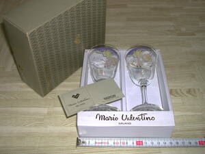 未使用　MARIO VALENTINO　ワイングラス2個セット　2客　マリオバレンチノ　マリオヴァレンティーノ