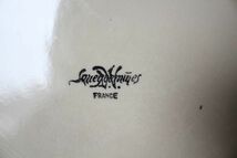 フランス アンティーク サルグミンヌ 古い陶器の大きな丸皿 花形リム エクリュカラー 美品_画像8