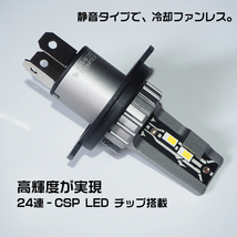 ホンダ バモス 純正交換タイプ 高輝度LEDヘッドライト ショートバルブ H4 Hi/Lo 6000K ファンレス 静音_画像2