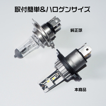 ホンダ バモス H11.6～H30.5 HM1 HM2 純正交換タイプ 高輝度LEDヘッドライト ショートバルブ H4 Hi/Lo 6000K ファンレス 静音_画像4