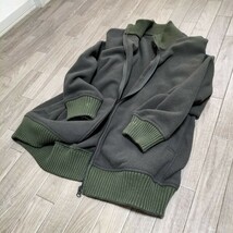 ★00s OLD UNIQLO ブルゾン フリース フルジップ メンズ サイズL カーキ 緑 無地 旧タグ ビンテージ オールド ユニクロ アメカジ 古着 USED_画像4