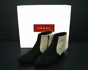 《大関質店》REGAL リーガル ショートブーツ F75M BL3C 22 1/2 22.5cm シンプルカットワーク 本革 未使用