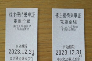 東武鉄道株主優待乗車証　二枚組