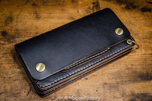 【新春SALE】Tracker Wallet トラッカーウォレット 3層 栃木レザー 茶芯 【Jon & Maggy Factory】