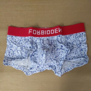 Mサイズ ローライズ ボクサーブリーフ FORBIDDEN メンズ 公式 正規品 ブルー レッド ホワイト 花柄 コットン アウトレット 管番： 8391