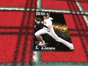 2022 Calbee 1-й T-19 Saung Genda (Seibu) Держатель головщик Pro Baseball Chips