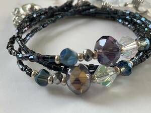  dark blue Swarovski cut beads glass code mask code glasses chain glasses chain mask strap 