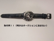  新品 自作オリジナル 時計ベルト 交換ベルト 牛革 本皮 クロコ 型押し /90/ 22mm _画像9