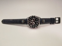  新品 自作オリジナル 時計ベルト 交換ベルト 牛革 本皮 クロコ 型押し /90/ 22mm _画像10