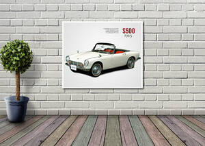 新品 ホンダ S500 レア タペストリー ポスター /190/ 映画ポスター 壁 ガレージ装飾 フラッグ バナー 