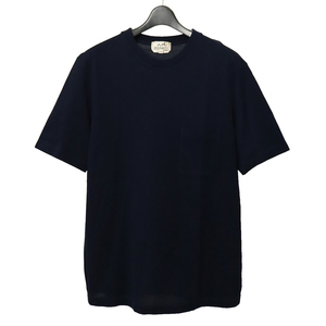 HERMES エルメス Tシャツ カットソー トップス メンズ コットン100% 綿100% ネイビー 紺 #L