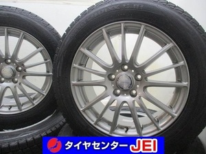 17インチ 215/60R17 7J+48 114.3 エスティマ/C-HR バリ溝 中古スタッドレスタイヤホイール【4本セット】 送料無料(SA17-3852）