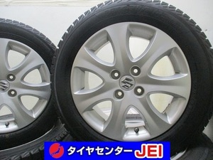 15インチ スズキ スイフト純正 185/60R15 5.5J+45 100 バリ溝 中古スタッドレスタイヤホイール【4本セット】 送料無料(SA15-3899）