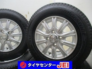 12インチ 145R12 6PR 4J+42 100 軽トラ/軽バン VL1 中古スタッドレスタイヤホイール4本セット送料無料(SA12-3905)