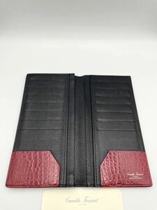 美品 旧ロゴ カミーユフォルネ 長財布 VERSO ヴォーグレネ ブラック レッド 小銭入れ無し camille fournet カミーユ フォルネ 