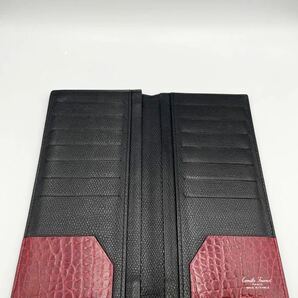 美品 旧ロゴ カミーユフォルネ 長財布 VERSO ヴォーグレネ ブラック レッド 小銭入れ無し camille fournet カミーユ フォルネ 