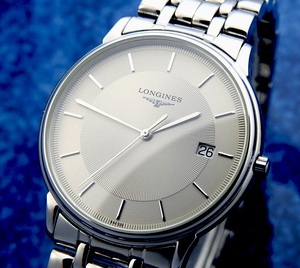 LONGINES　ロンジン Les Grandes Classiques グランドクラシック Steel Silver Dial Thin メンズクォーツ ( 美品 ,電池新品) / 34mm