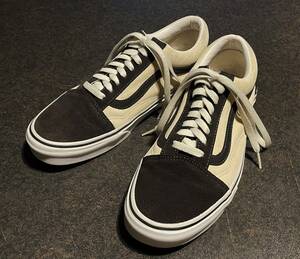 US9.5希少カラーVANS OLD SKOOLオールドスクール2ダークグレー墨黒アイボリー白レア色27.5cmスエード本革レザーsk8low(jazzアナハイムsk8hi