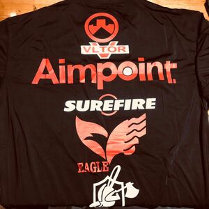 エマーソン速乾Tシャツ　VLTOR マグプル　AIMPOINT シュアファイヤー　ナイツなどのロゴマーク付　ブラック　XL