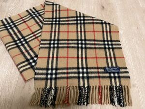 BURBERRY　バーバリー　ラムウール100％　マフラー　キャメル　美品　送料無料!!!l