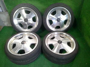 ミニバン等に!! ゴールドマックス 18x8.5J OFF35 PCD114.3 5H タイヤ付 売切!!