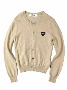 (D) PLAY COMME des GARCONS コムデギャルソン ウール ニット カーディガン XS ベージュ 