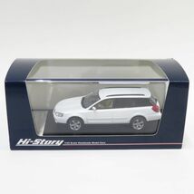 074s　ハイストーリー 1/43 スバル アウトバック 3.0R (2004) アークティックホワイト・パール HS339WH ※中古_画像1