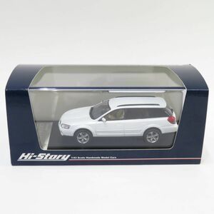 074s　ハイストーリー 1/43 スバル アウトバック 3.0R (2004) アークティックホワイト・パール HS339WH ※中古