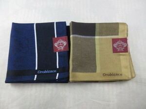  new goods prompt decision! Orobianco gentleman handkerchie 2 sheets cloth . cotton 100% made in Japan general merchandise shop handling commodity postage 140 jpy ④