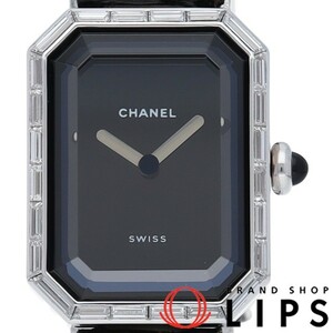  Chanel Premiere watch bucket diamond bezel H0096 K18WG/ leather lady's clock black finishing settled beautiful goods 