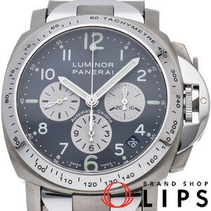  Panerai ru Minaux ru chronograph 40mm L plimeroPAM00122 box written guarantee repair book titanium /SS men's clock gray 