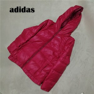 adidas ダウンジャケット/L/ポリエステル/PNK/無地/A2N005　フェザー40％