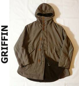 【送料無料】美品 00s 超レアアーカイブ GRIFFIN グリフィン ツイード×ベアスキン 忍者パーカー ウールコート VEXED GENERATION MAHARISHI