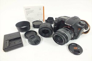 □ SONY ソニー α77 デジタル一眼レフ DT 1.8/35 SAM　DT 3.5-5.6/18-55 SAM シャッター切れOK 中古 現状品 231106B5061