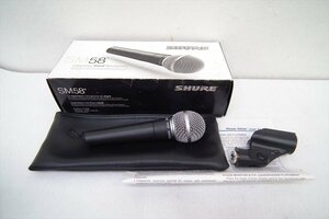 ☆ SHURE シュアー SM-58 マイク 取扱説明書有り 元箱付き ソフトケース付き 音出し確認済 中古 231202K6117D