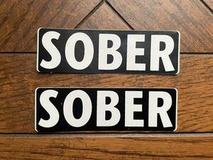 英語名言ステッカー２枚セット「SOBER」 約86×26mm 半艶 塩化ビニール製 屋外使用可 \150即決