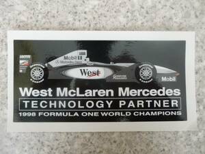 新品当時物 West McLaren Mercedes F1ステッカー 149mm×70mm 2枚セット \150即決