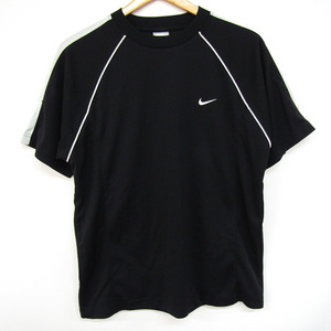 ナイキ 半袖Tシャツ メッシュ 袖ライン スポーツウエア メンズ Mサイズ ブラック NIKE