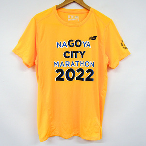 ニューバランス 半袖Tシャツ 名古屋シティマラソン2022 ランニングウエア メンズ Mサイズ イエロー NEW BALANCE