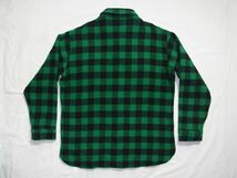 ☆ 80s ビンテージ Woolrich ウールリッチ バッファローチェック ウールシャツ 緑×黒 ☆USA古着 ブロックチェック アウトドア 70s 90s OLD_画像7