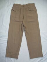 ☆美品☆ 50s ビンテージ U.S.ARMY TROPICAL GARRISON TROUSERS サマーウール パンツ W34 カーキ ☆古着 1952年製 NYNCO チノパン 40s 60s_画像2