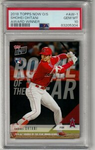 Topps NOW GEM MINT PSA10 大谷翔平 AW-1 2018 アメリカン・リーグ最優秀新人王受賞 英語版 RC