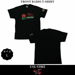 カルコーク Tシャツ カットソー メンズ フロント ラジオTシャツ ブラック サイズL ロックンロール ロカビリー 50s ロック