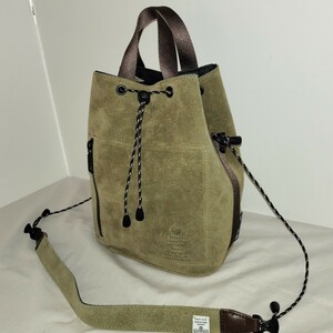 2023年コラボモデル 鎌倉天幕 × AS2OV アッソブ コラボ 定価1万5800円 WATER PROOF SUEDE BAG 2way 巾着バッグ